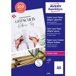 Avery-Zweckform Premium Laser Papier hochglänzend 2798 Laser Druckerpapier DIN A4 200 g/m² 100 Blatt Weiß