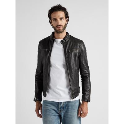 Bikerjacke JCC "51167", Herren, Gr. 52, braun, Obermaterial: 100% Lammleder. Innenmaterial: 100% Polyester, mit Knöpfen, Jacken