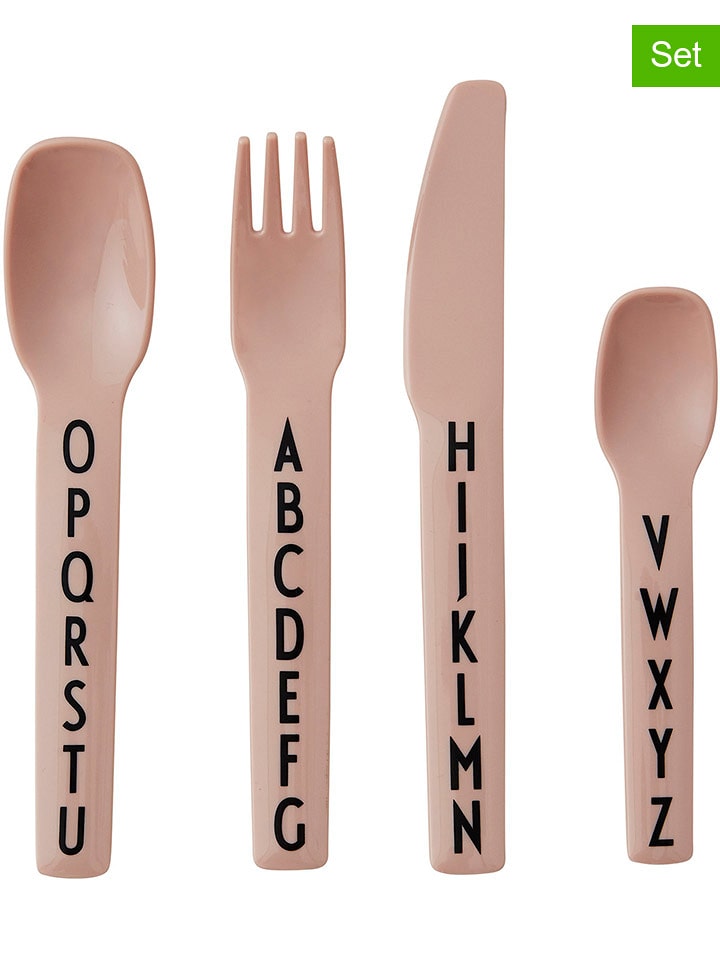 Design Letters 4tlg. Besteck-Set in Rosa - onesize
