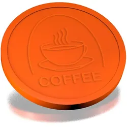 CombiCraft Wertmarke mit Kaffeetassen Motiv Orange Ø29mm - 250 Stück
