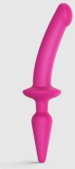 Strap-On-Me Plug-In Switch Semi-Réaliste Gode & Plug Anal 2-en-1 Taille S - Rose