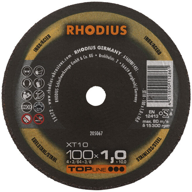 Mini-disque de tronçonnage extra-fin Rhodius XT10 MINI (205067)