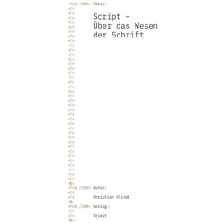 Script – Über das Wesen der Schrift, Fachbücher von Christian Stindl