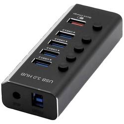 ROLINE USB 3.2 Gen 1 Notebook Hub 4fach + 1x Ladeport (QC), einzeln schaltbar 14.02.5058