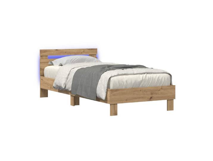 vidaXL Bett Bettrahmen Kunsthandwerk Eiche 80 x 200 cm Holzwerkstoff (1-tlg)