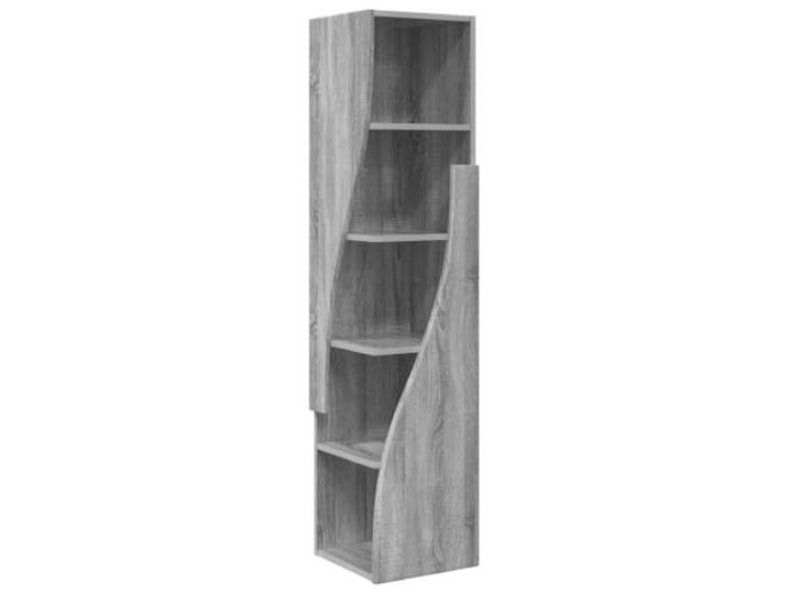 Todiikf Eckschrank Graues Sonoma 32x32x140 cm Holzwerkstoff Standregal Schlankes Eckregal aus Holzwerkstoff in Graues Sonoma für Wohnzimmer und Flur mit 5 Böden für platzsparenden Stauraum.