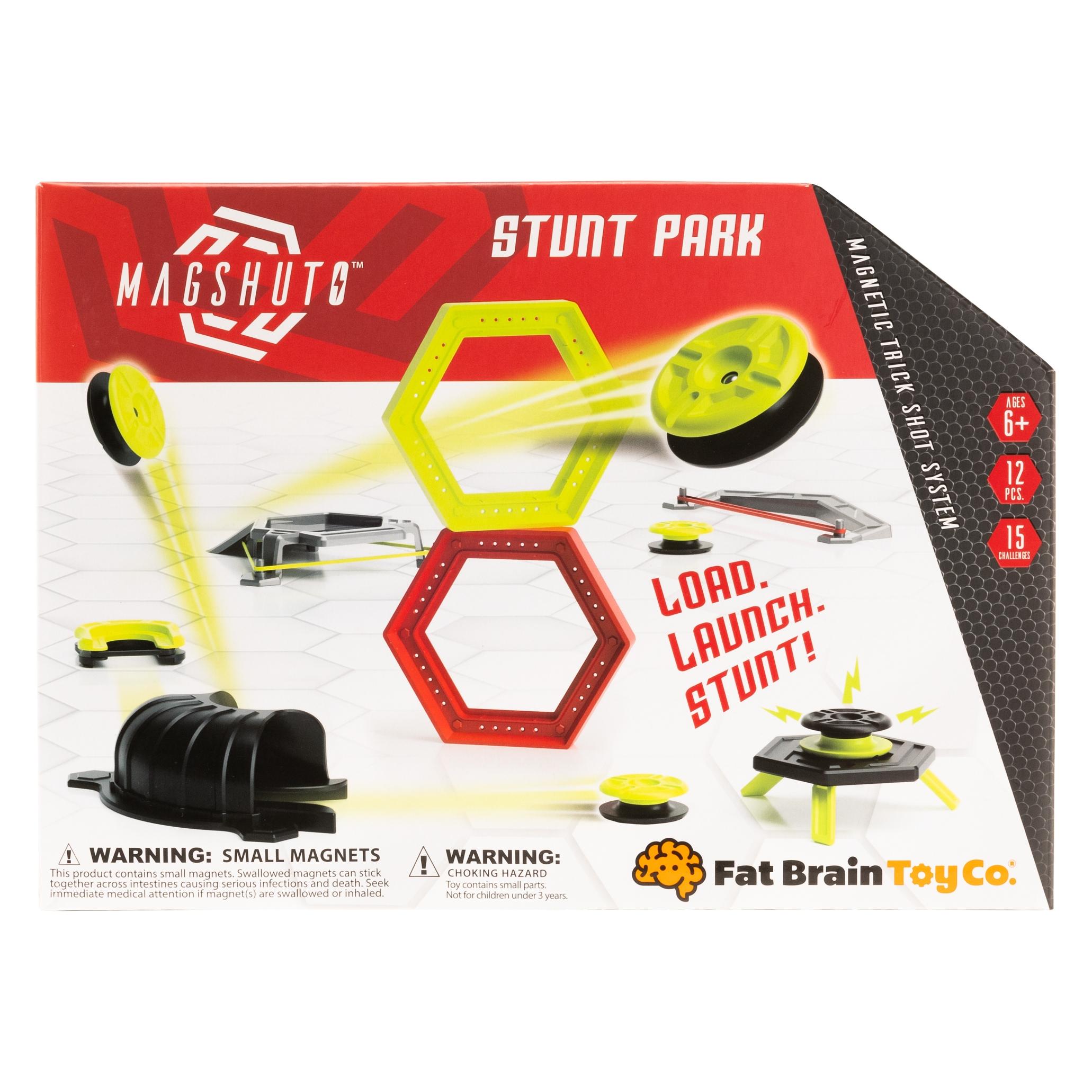 Tomy Fat Brain Toys Magshuto Stunt Park, Trickshot-Spielset mit Rampen, 15 Herausforderungen, STEM L (F5181ML2)