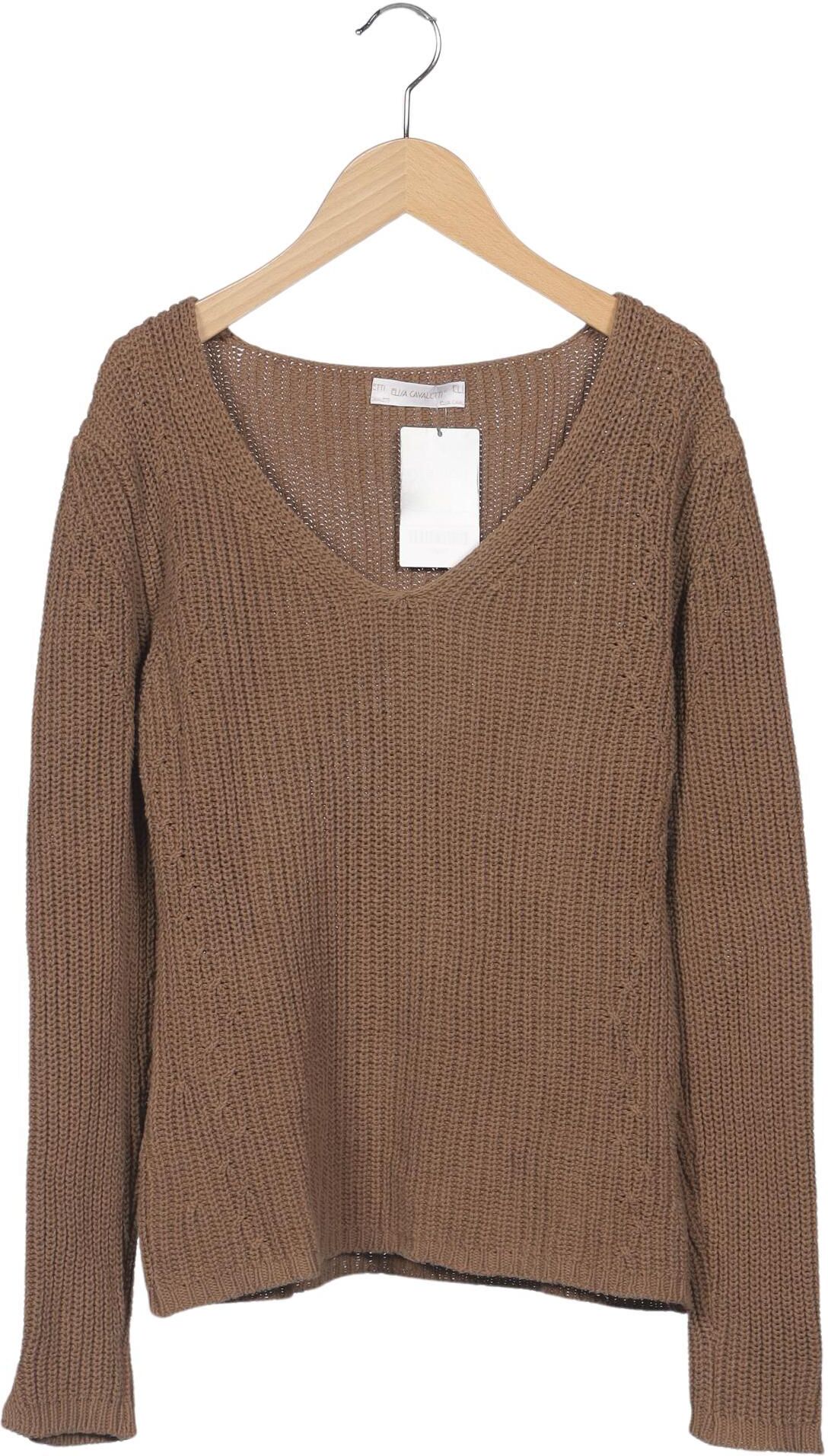 Elisa Cavaletti Damen Pullover, Braun, Gr. L, Baumwolle - Second Hand
