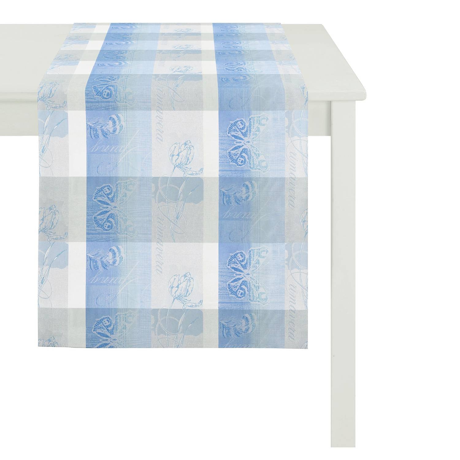 home24 Tafelloper Summer Garden blauw B: 48 cm, L: 175 cm