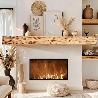 Garvee Pine Wood Wall Shelf, Floating Wall Mounted Storage Rack, Space Saving Organizer