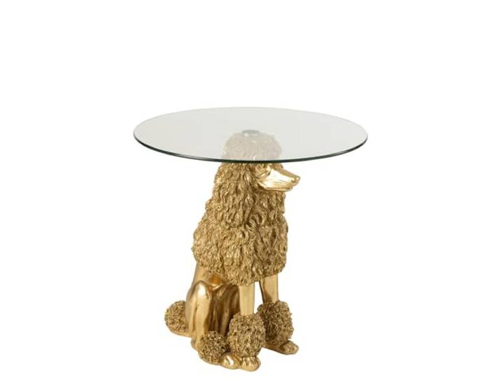J-line Beistelltisch Pudel Rund - Polyresin - Gold