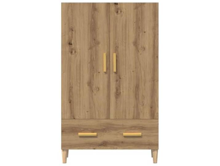 KTHLBRH Anrichte Eiche Handwerk 70 x 31 x 115 cm 2 Türen, 1 Schublade, Spanplatte, Metall, Industrie-Stil, Montage erforderlich