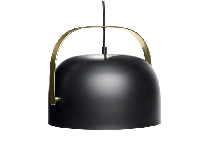 Hubsch Hanglamp zwart metaal messing