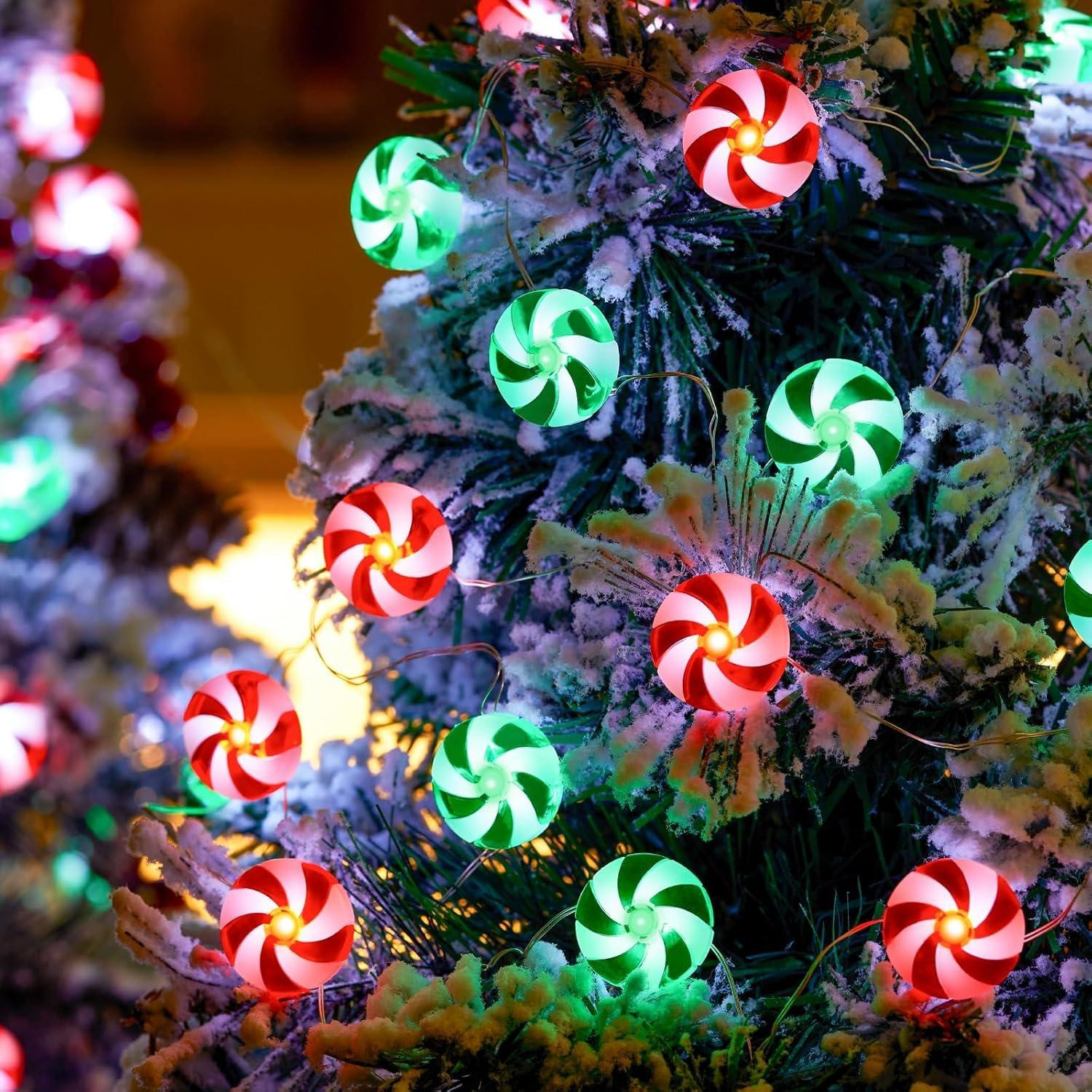 Dripio LED-lichtslingering met 20 suikerstokjes, 3 meter, kerstdecoratie