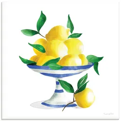 Glasbild ARTLAND "Spanish Lemons II", gelb (farbe bild(er): gelb), B:50cm H:50cm, Bilder, in verschiedenen Größen
