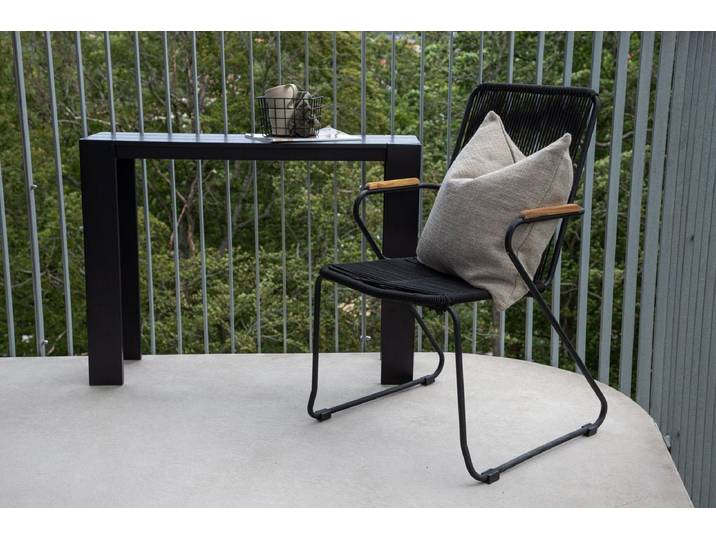 2er Set - Gartenstuhl Malta aus Metall, farbiges Seilgeflecht - Schwarz - Luxusbetten24