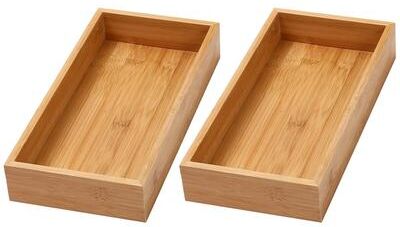 Ybm Home Inc. YBM Home Bamboo Kitchen Drawer Organizer Storage Box (Set of 2)