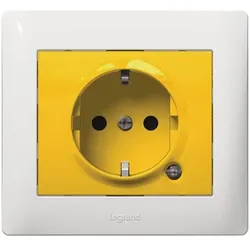 Legrand 771047 Schuko Steckdose mit erhöht Berührungsschutz beleuchtet Galea gelb