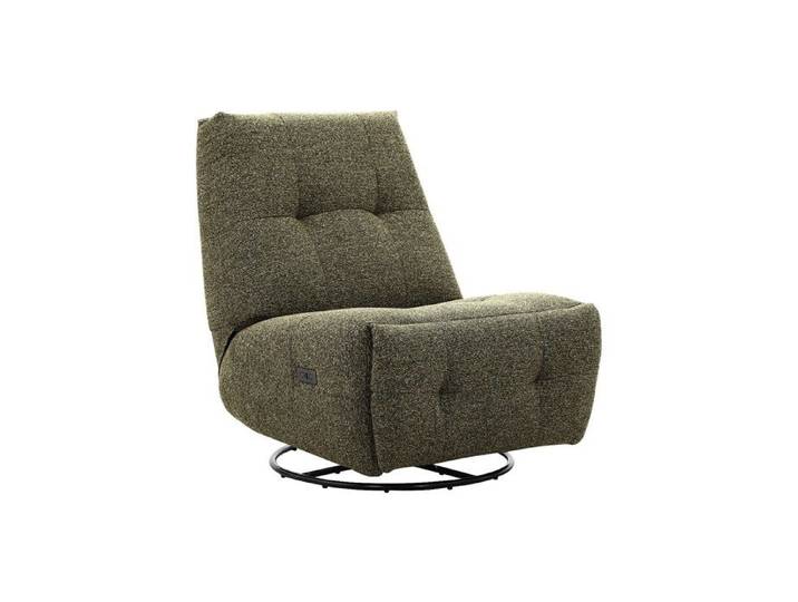 Fauteuil relax pivotant à bascule en tissu chenille vert COSADO