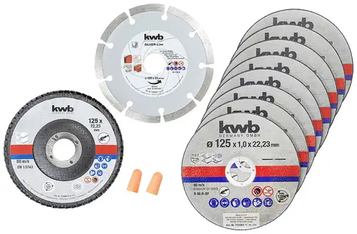 Kwb 712042 Trennscheiben-Set 125mm 10 St. Edelstahl, Stein, Stahl