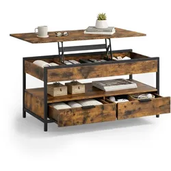 Relaxdays Couchtisch mit Stauraum Braun