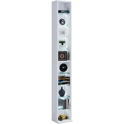 VCM, Regal, Holz CD DVD Stand Regal Rasato mit Glasböden (21 x 14 x 152 cm)