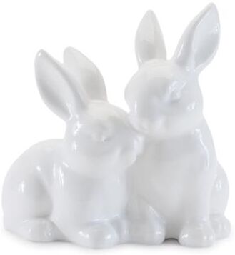 Melrose International Ceramic Mini Garden Bunny Couple (Set of 4)