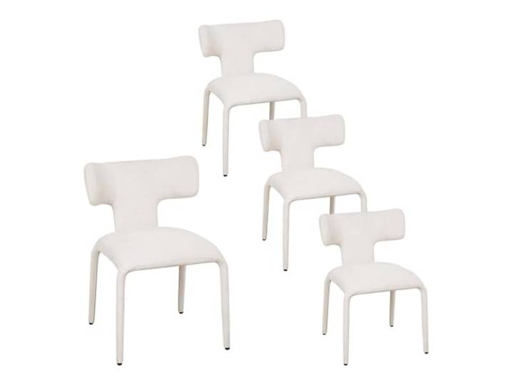 WOLTU Esszimmerstühle 4er Set, aus Leinen, Warme Aprikose Küchenstühle, mit Rückenlehne, Metallgestell, 150 kg belastbar, für Küche Wohnzimmer Schlafzimmer