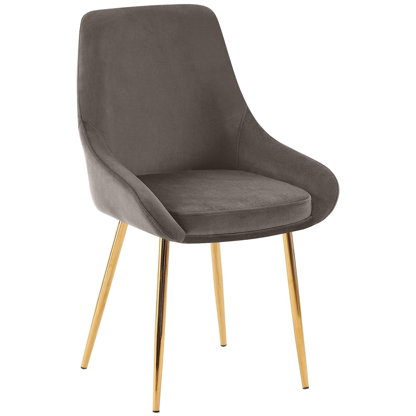 CLP Esszimmerstuhl Elmira Samt gold - Farbe: anthrazit, Gestellmaterial: Metall gold