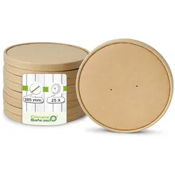 greenbox - Karton-Membran-Deckel Ø 185 mm, braun, PLA-beschichtet, 25 St.