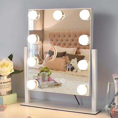 Fusion Finds Hollywood Makeup Mirror With Lights LED Bulbs Color Modes Rotating Lighted Vanity Mirror white With 10x
