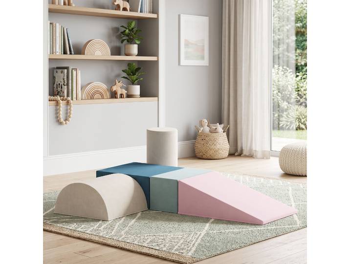 AIYAPLAY Parcours Motricité Bébé 5PCS Mousse Velours Multicolore