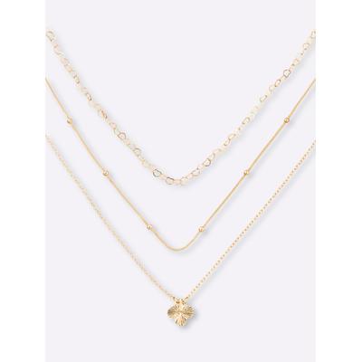 Collier HEINE, Damen, Gr. Metall, gold (goldfarben), Halsketten Collier