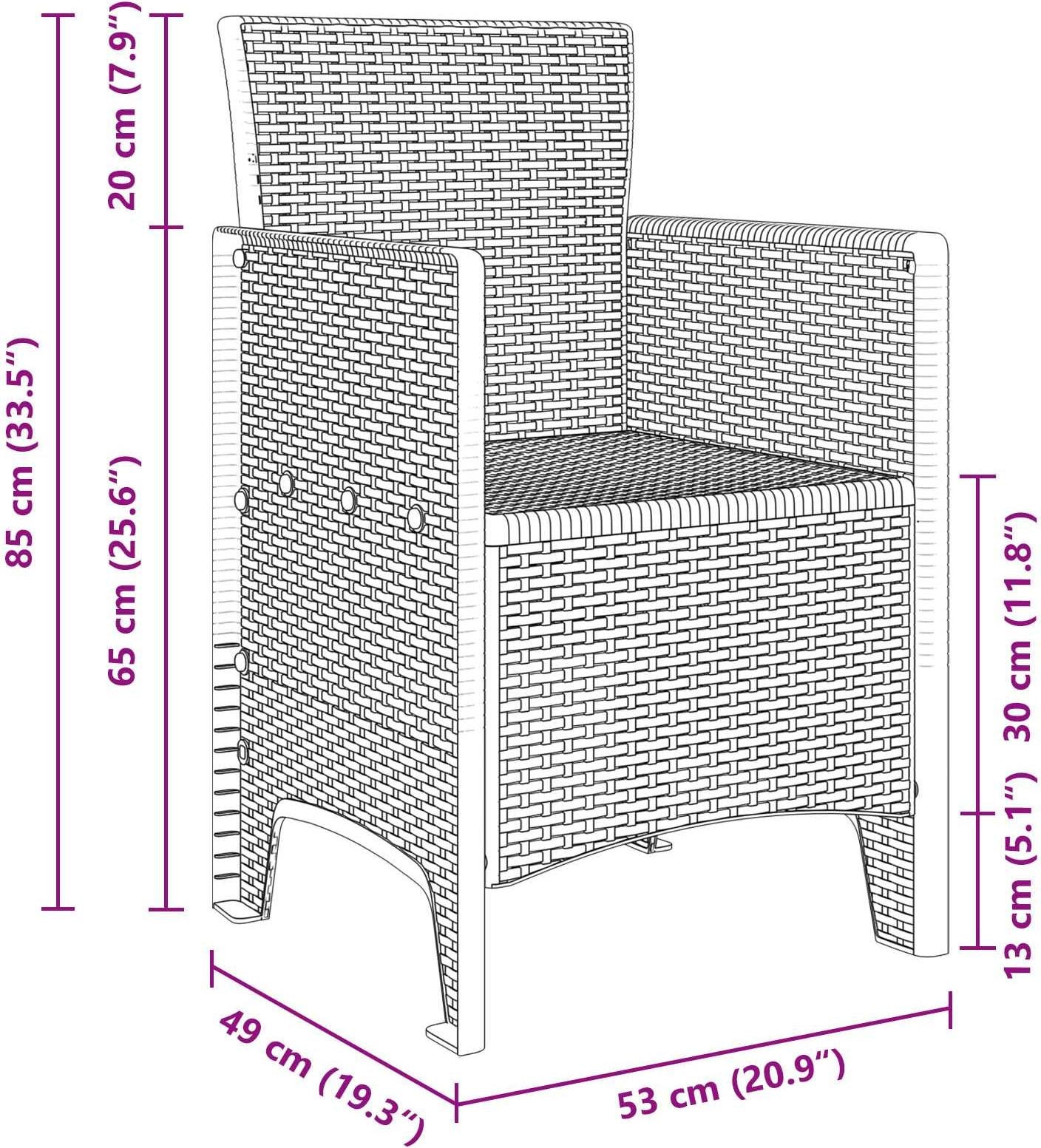 vidaXL Tuinset, 13-delig, bruin, polyrotan
