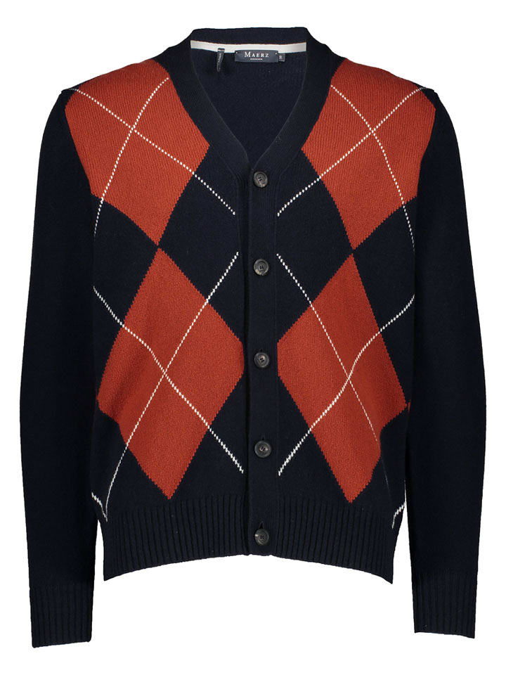 Maerz Muenchen Cardigan in Schwarz/ Hellbraun - 52