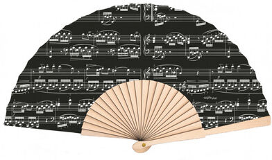 agifty Hand Fan Sheet Music Black Schwarz