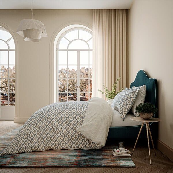 V&A; Ribbon Lattice Duvet Cover Set Teal