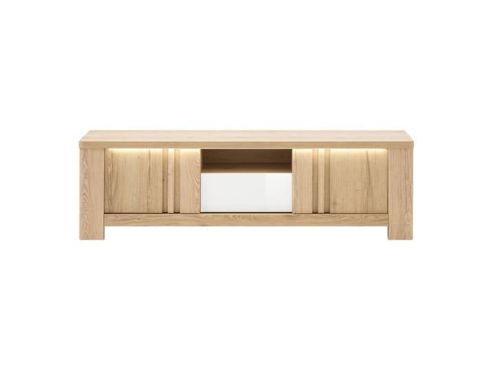 Meuble TV PALAZZO imitation chêne/ blanc