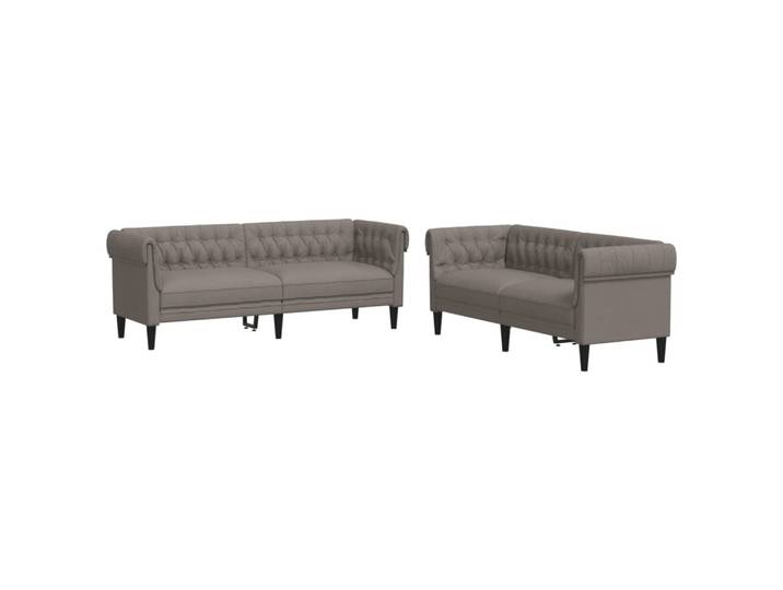 vidaXL Ensemble de canapés 2 pièces tissu taupe