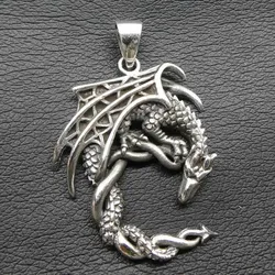 Drachensilber Drache ausgefallen Schmuck Kettenanhänger Silber 925 - Silber