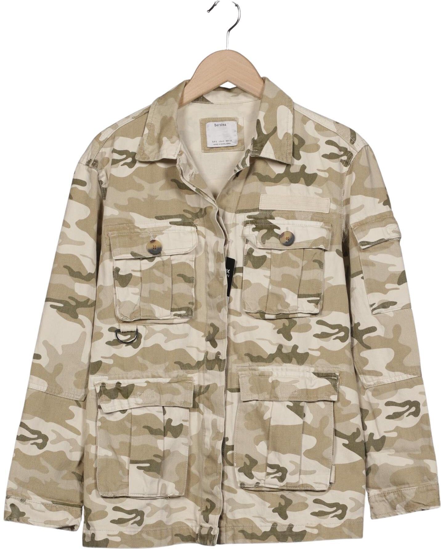 bershka Damen Jacke, Mehrfarbig, Gr. S, Baumwolle - Second Hand