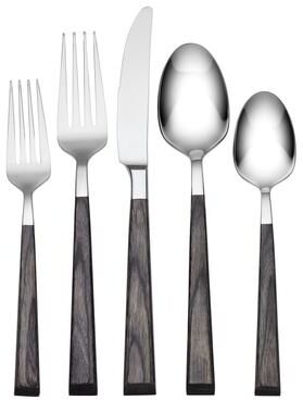 Oneida Coronado Charcoal 5 Piece Everyday Flatware Place Setting, Service For 1