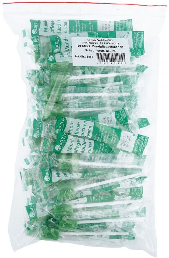 Careliv Produkte Mundpflegestäbchen Schaumstoff neutral