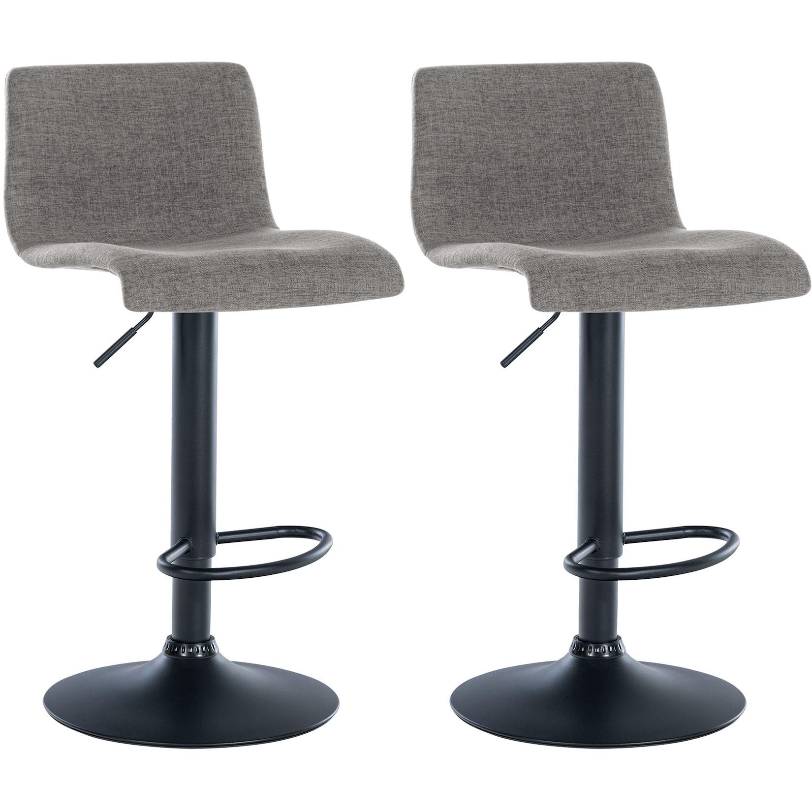 CLP 2er Set Barhocker Branford Stoff - Farbe: hellgrau, Material: Stoff