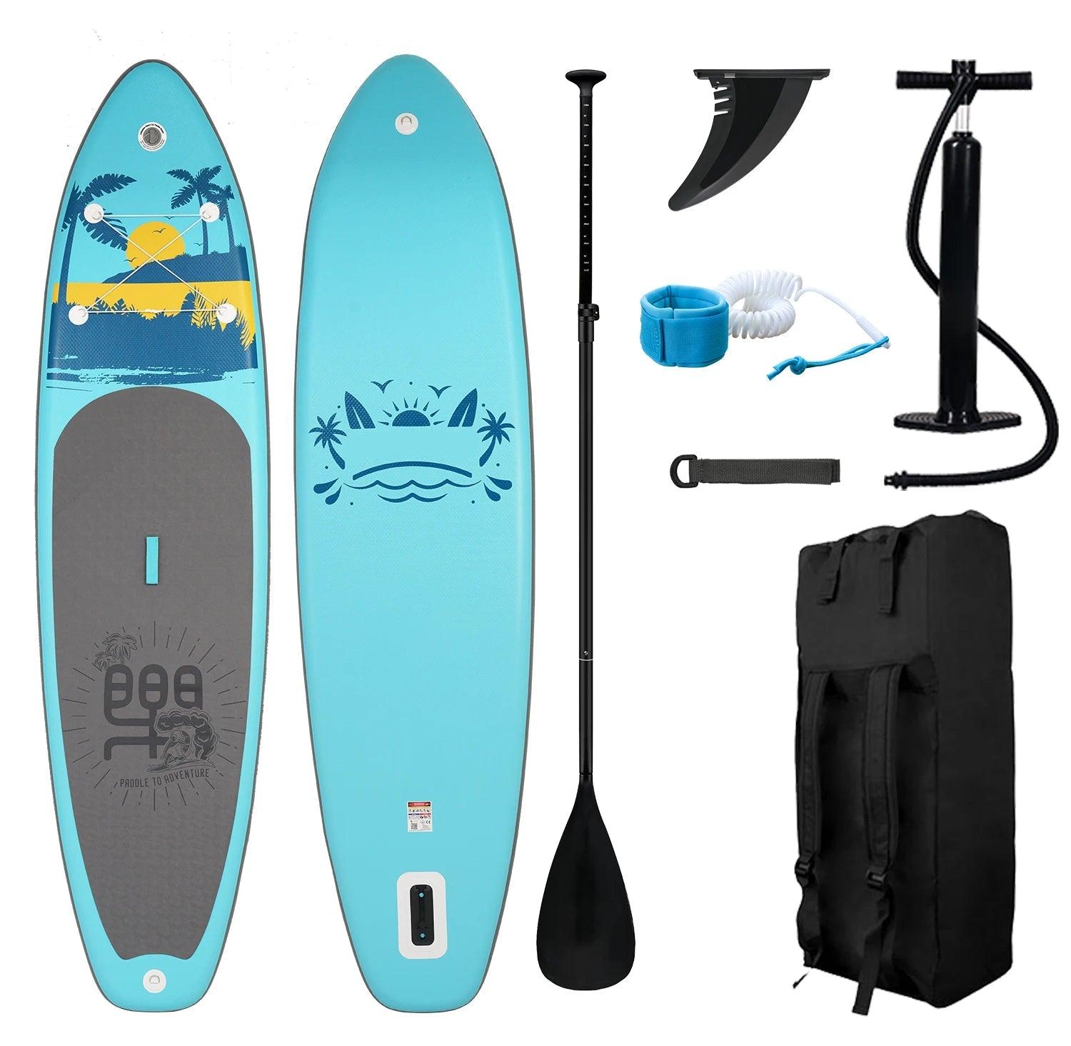 Stand-Up-Paddleboard - Paddleboard - Surfbrett - Aufblasbares Board - Inklusive Paddel - Flosse - Sicherheitsleine - Tragegurt - Handpumpe