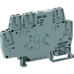 WAGO 859-706 - Optokopplermodul, E: DC 24 V, 0,5 A, Frequenz 10 kHz, grau