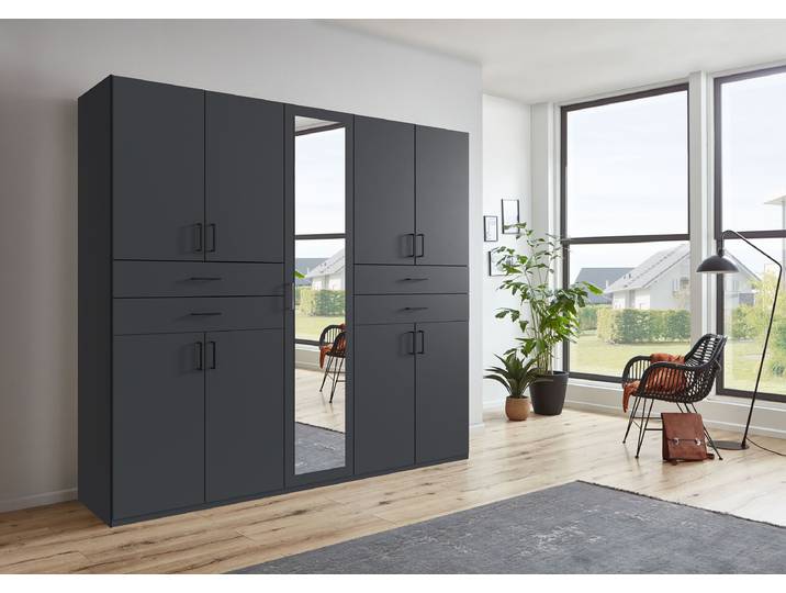 Armoire à portes battantes Taiga 225cm Noir/Graphite