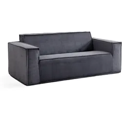 2-SITZER-SOFA Cord Grau mit Federkern, Montagefrei