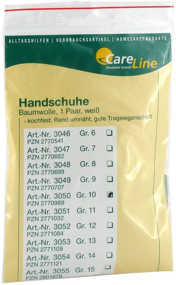 Careliv Produkte Handschuhe Baumwolle Größe 10