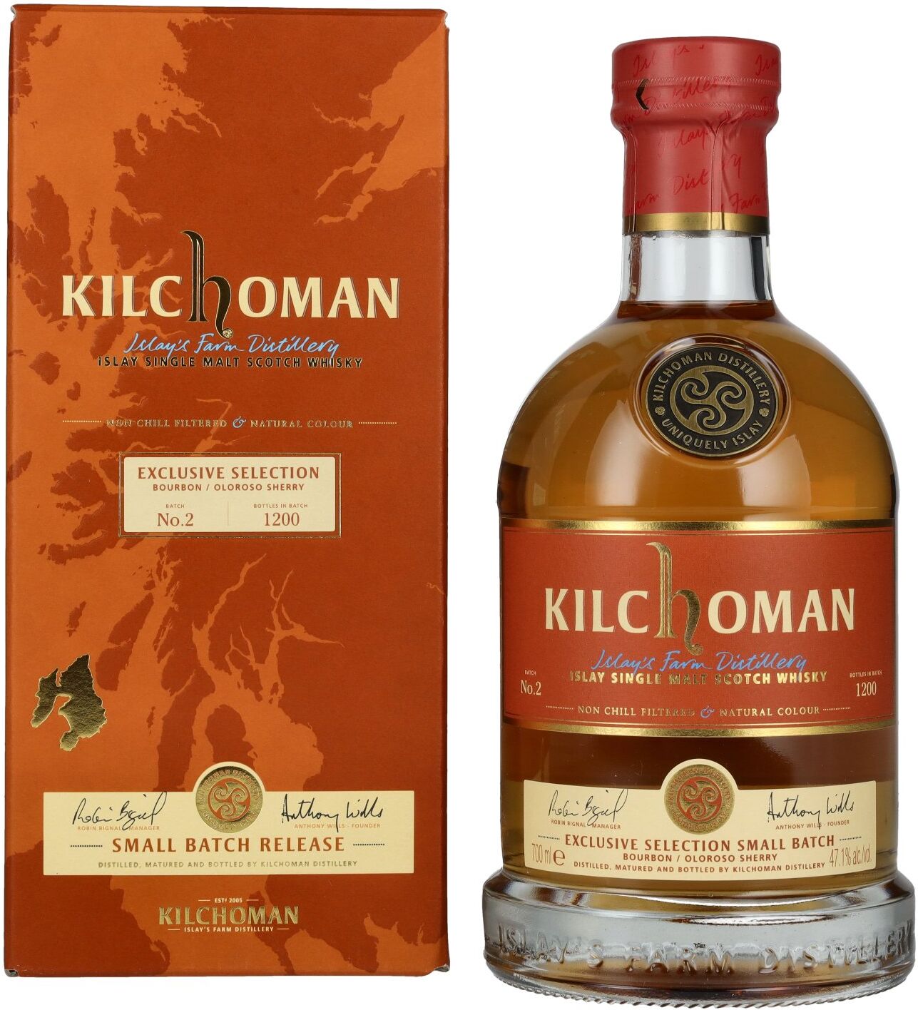 Kilchoman Islay Single Malt Whisky Bourbon/Oloroso Sherry SMALL BATCH 2 47,1% Vol. 0,7l in Geschenkbox